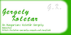 gergely koletar business card